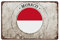 Vintage Monaco Schild, Rustikales Beliebtes Land Souvenir Blechschild Patriotische Dekor, Monaco Flagge Monaco Siegel Metallschild für Mann Höhle Café Bar Pub Wanddekoration 20 x 30 cm