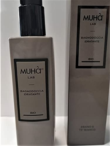 MUHA' | Bio-Duschgel, Ebenholz- und Weißer Tee, feuchtigkeitsspendender Körperreiniger mit beruhigender Wirkung, Format 230 ml