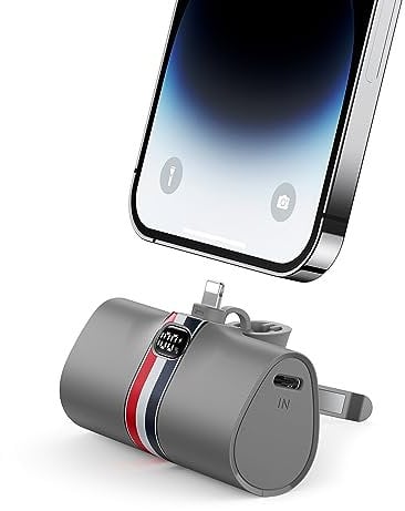 VIYISI Mini Portable Charger for iPhone, 20W Fast Charging Power Bank with Foldable Stand, Battery Pack Compatible with iPhone 14,13,13 Pro,12,12 Pro,11 Pro,XR,X,8,7,Airpods Pro (Grey)