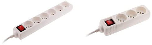Bloc 6 Prises 16A 2P+T avec Interrupteur Blanc - Zenitech & Bloc 3 Prises 16A 2P+T avec Interrupteur Blanc - Zenitech