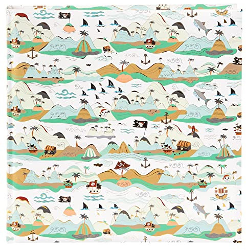 goldbuch 27 939 Fotoalbum Ahoi!, Fotobuch 30 x 31 x 4 cm, Foto Album 60 weiße Seiten, Bilderalbum Einband Kunstdruckpapier mit Goldprägung, Photoalbum mit Piraten-Motiv, Photo Buch Pirat