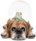 Elanze Designs Englische Bulldogge Mutter und Baby, Miniatur, 45 mm, stabiles Polyresin, magisch, skurril, Tischkommode, Nachttisch, Glitzer, Wasser-Schneekugel, Dekoration