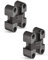 Gedotec Bisagra de puerta invisible para puerta de armario, bisagra para vitrinas, cajas de joyas, etc. - Moderno, Latón, Negro Bruñido, Montaje empotrado - 11 x 33 mm - 2 unidades