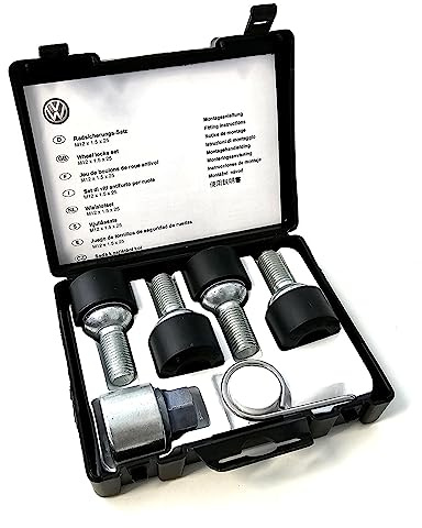 Volkswagen 000071595 Boulons de roue M12 x 1,5 x 25 Kit de boulons de verrouillage de roue [codage aléatoire]