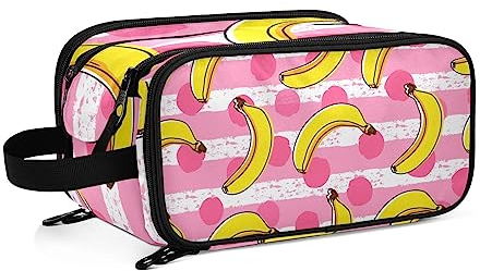 Kulturbeutel Gelbe Banane Große Kosmetiktasche Kulturtasche Waschtasche Make Up Tasche Waschbeutel Schminktasche für Damen Mädchen