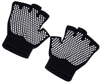Toddmomy Fingerless Yoga Gloves Half Finger Cotton Knitted Gloves for Sports Fashionable Style