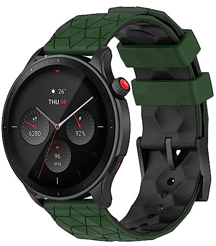 CZhkg 22mm Armband für Suunto 5 Peak/Vertical Strap, Silikon Armband Uhrenarmbänder Bracelet Ersatzband Silikonband Uhrenarmband für Suunto 9 Peak/Suunto 9 Peak Pro/Garmin Venu 2 (schwarz grün)