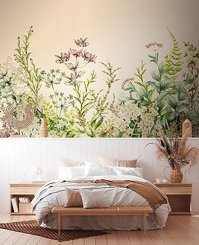 Newroom Vliestapete [ 2,8 x 3,71m ] großzügiges Motiv - kein wiederkehrendes Muster - nahtlos große Flächen möglich - Fototapete Dschungel Blumen Blätter Made in Germany