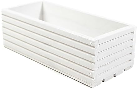 BOGATECO Blumenkasten aus Holz | Pflanzkasten | Blumentopf 44 x 20 x 14,5cm | Kräutertopf für zu Hause Garten Balkon Terrasse | Topf mit Kunststoffeinsatz | Imprägniert | Weiß
