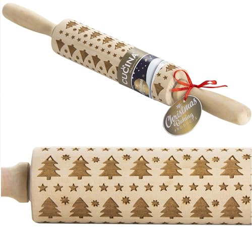 Mattarello, mattarello, metro metro, accessori per plastilina, formine per biscotti, accessori da forno Natale, formine per biscotti, legno, albero di Natale