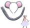 MIVAIUN 2 Pieces Cute Mouse Dress Up Set，Mouse Costume Set,Mouse Headband and Tail, Animal Costume Accessories for Kids' Cosplay Set Birthday Party Children's Day Costume Party (2 PCS), MIVAIUN - HS2