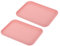 PATIKIL 9x7 Fast Food Tray, 2 Pack PP Plastic Reusable Multi-Purpose Non-Slip Rectangle Serving Tray for Cafeteria Restaurant Home Kitchen, Pink