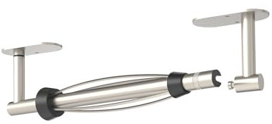 WZRUA Kitchen Roll Holder Under Cabinet, Wall Mounted or Self Adhesive Paper Towel Holder, Brushed Nickel SUS304 Stainless Steel Kitchen Roll Holder with Damping (Round Base)