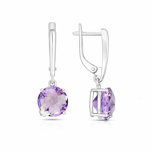 Ohrhänger aus 925 Silber mit lila Amethyst