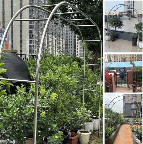 230/240 cm Rosenbogen Gartenbogen Rankgitter Hochzeitsbogen Torbogen Für Outdoor Außenbereich Garten Rasen Hinterhof Wetterfeste Rankhilfe Mit Verzierung(25mm,5 * 2.4m(16 * 7.9ft))