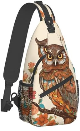 KDUBNJDS Unisex Crossbody-Rucksack, für Reisen, Wandern, legere Brusttaschen, leicht, modisch, Tagesrucksack, Rosa, Eule Beliefs, One size