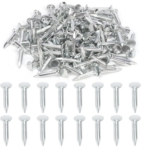 Swpeet Lot de 300 clous en feutre galvanisé de haute qualité de 2,5 cm pour toiture en feutre, bardeaux d'asphalte et panneaux isolants