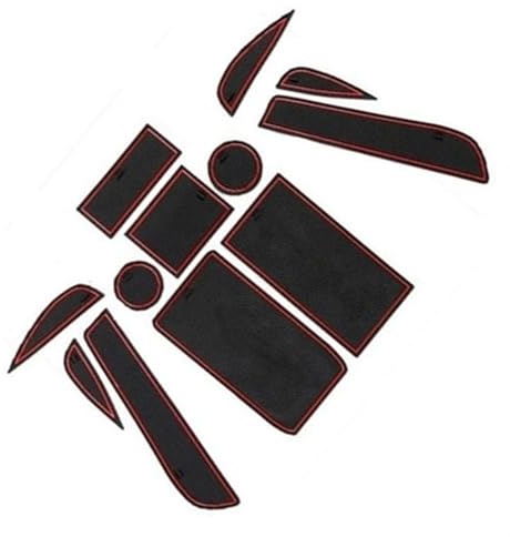 Auto Innenmatte Tor Slot Tasse Für Lexus Für ES300h 2013 2014 2015 2016 2017 Matte Nterior Zubehör Tür Pad Dekoration Coaster (Color : Rosso)