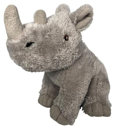 EcoBuddiez - Rhino from Deluxebase. Large 28cm Soft Plush Animals made from Recycled Plastic Bottles. Eco-Friendly Cuddly Gift for Kids and Cute Stuffed Animal Toy for Toddlers.