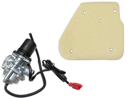 16mm Vergaser + Luftfilter Einsatz Set passend für ATU Explorer Cracker, Race GT, Spin GE, Twister 50 – Ersatzvergaser inkl. Choke & Luftfiltermatte