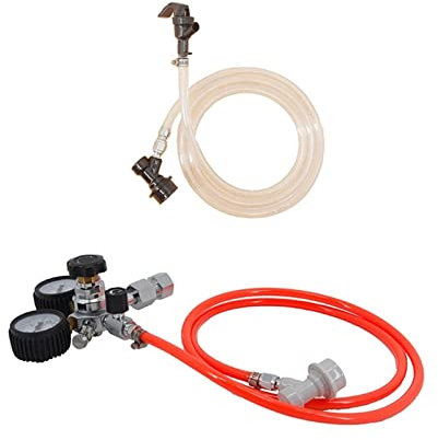 Barril casero Kit de Barril casero, regulador de Co2, Control de Flujo, Grifo de Cerveza, Grifo de Picnic para Bloqueo de Bola, Barril Corny Cerveza elaborada(B)