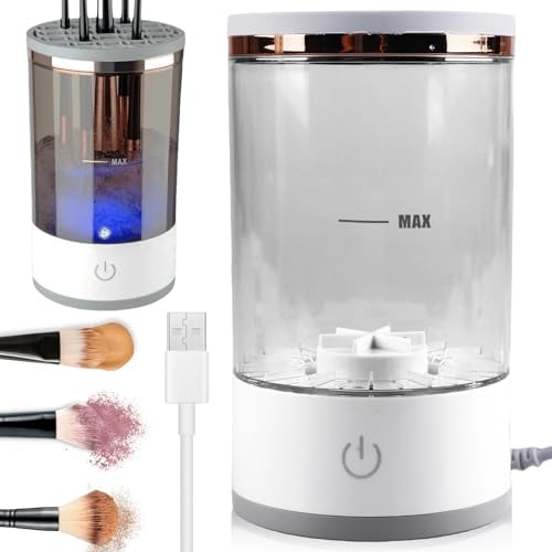 Nettoyeur de pinceaux de maquillage - Rechargeable par USB - Outil de nettoyage automatique pour pinceaux de maquillage - Outil de nettoyage pour pinceaux de maquillage