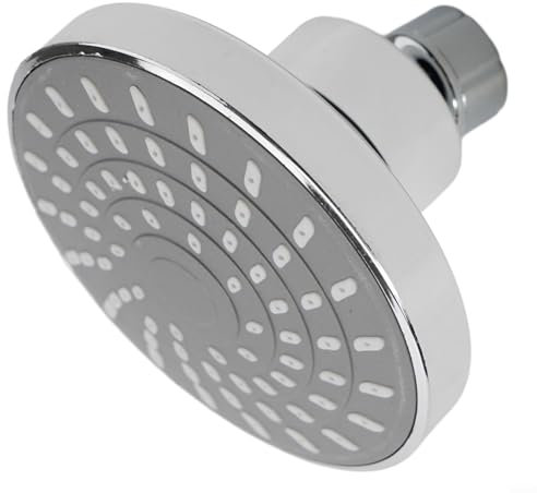 Eawfgtuw Cabezal de ducha superior de un solo cabezal para baño, hotel, ducha, dormitorio, piscina, cabezal de ducha pequeño de plástico antiguo, 4 pulgadas, ABS gris