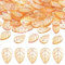 PATIKIL Leaf Beads, 100Pcs Crystal Leaf Beads Translucent Czech Glass Beads Spacer Bead for DIY Jewelry Making Bracelets Necklace, Gold Rose Red