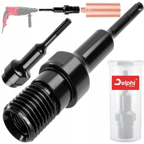 DELPHI Adaptateur universel SDS Plus 1 1/4 UNC et R 1/2 UNC pour foret à béton, couronne de forage diamantée, adaptateur de couronne de forage, adaptateur 180 mm 1 1/4