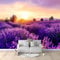 Tapete Wandbild 3D Fototapete Natur Lavendel Sonnenuntergang Lila Lila Vliestapete Wandtapete Foto für Modernes Design der Fernseh Hintergrund Wand-Kunst-Deko, 200x140 cm
