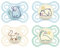 MAM Perfect Day & Night Schnuller | 0-6 Monate | Babyschnuller für Neugeborene | 94% Akzeptanz | beugt Zahnfehlstellungen vor | mit Zahnmedizinern entwickelt| SkinSoft Silikon | Bär/Dino | 4 Stück