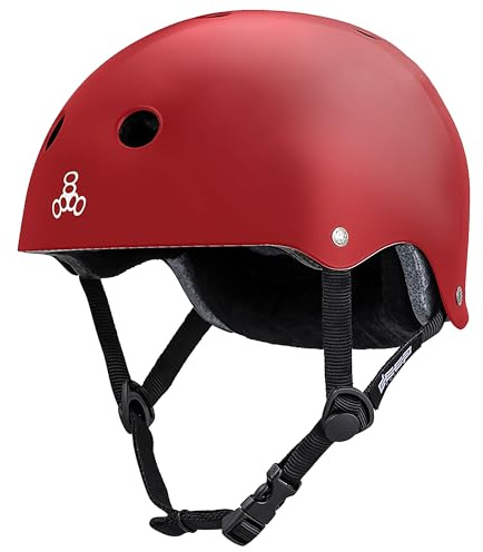 Triple Eight Deep Cover Helmet – Ideal for Skateboarding, Cycling, BMX, and Roller Skating - Large/X-Large - Scarlet Red Glossy