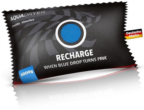 Smart-Planet® Cojín deshumidificador para coche, 1000 g, reutilizable, a prueba de fugas, con indicador de humedad, antiempañamiento, 1 kg, deshumidificador para coche, casa, caravana