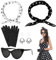 5TLG Rockabilly Accessoires Damen, 50er Jahre Damen Kleid Zubehör, 1950s Kostüm Set mit Schal, Sonnenbrille, Handschuhe, Retro Kostüm Damen, Fasching Accessoires für Karneval, Halloween, Cosplay