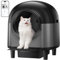 Lettiera Per Gatti Autopulente Intelligente, Lettiera Automatica con 10 Sensori, Lettiera Elettrica da 100 litri con Gradini per più gatti, Controllo Tramite App (nero)