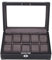Mumusuki Uhrenbox, 10-Slot-Uhrengehäuse mit Transparentem Glasfensterdeckel, Uhrenvitrine, Uhrenaufbewahrungshalter, Organizer für Zuhause, Reisen (BLACK)