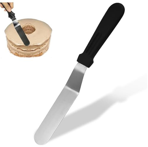 Icing Spatula Professional Angled Cake Spatula Sturdy Offset with 6 Stainless Steel Blade & Plastic Handle Cake Decorating Frosting for Home, Kitchen, Icing