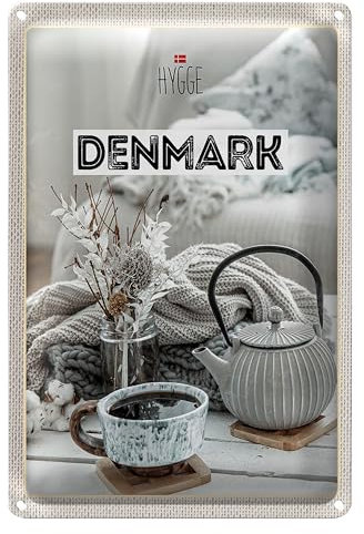 Hygge Dänemark Blechschild | Skandinavische Gemütlichkeit | Dekoration | 20 cm x 30 cm