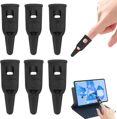 Lot de 6 Stylets tactiles en Silicone Haute précision, Stylets capacitifs pour iPad, iPhone, téléphones Android, tablettes, Tous écrans tactiles, pour Adultes et Enfants