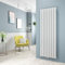 Heilmetz Radiateur à Eau Chaude 1800 x 616 mm, 1265W radiateur eau, Panneau Plat Simple couche, Connexion Centrale, Montage Mural Vertical, Design Blanc