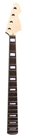 WUQIMUSC Jazz Bass-Hals-Ersatz – 81,3 cm Skala, 22 Bünde, Griffbrett-Block-Einlage aus Ahorn/Palisander, anschraubbarer 65-mm-Ferse, 38-mm-Mutter