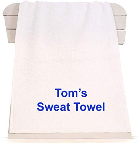aztex Personalised Gym Towel, 100% Cotton, 30 x 90cm - White