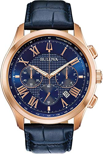 Bulova HerrenArmbanduhr Chronograph Quarz Leder 97B170