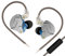 Yinyoo KZ ZSN PRO, Auricolari in ear monitor, struttura bilanciata, Hybrid Tecnology 1DD 1BA, confortevoli con cancellazione del rumore, per cellulare Android, per Donne, Uomini(Blu con microfono)