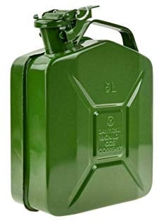Geko K&G Metallkanister 5 L Benzinkanister G03230 GRÜN Stahlblech-Kanister Metall Armeekanister 5 Liter