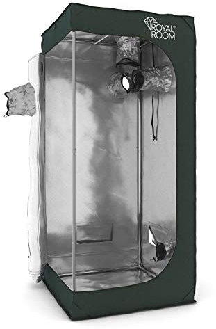 RoyalRoom® - Growzelt 60x60x160 cm - Indoor Gewächshaus - Starker Bezug, Waschbar, Lichtdicht - Rohrstärke 19 mm, Robuster Reißverschluss - Growbox, Grow Tent, Grow Zelt, Grow Box, Pflanzzelt C60