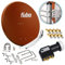 Fuba DAA 850 R 85cm Sat Schüssel Rot Satellitenantenne Aluminium Reflektor + HB-DIGITAL UHD Quad LNB 4 Teilnehmer Direktanschluss schwarz 4K Ultra HDTV Full HD 3D fähig + 8X F-Stecker vergoldet