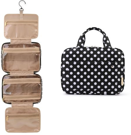 BAGSMART Kulturtasche Reise zum Aufhängen Kulturbeutel Damen für Makeup, Toilettenartikel (M-Punkte)