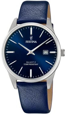 Festina Herren Analog Quarz Uhr mit Leder Armband F20512/3
