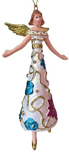 Engel groß Weihnachten Baumschmuck Figur Deko Hänger Christbaumschmuck Ornament 15 cm (weiß)